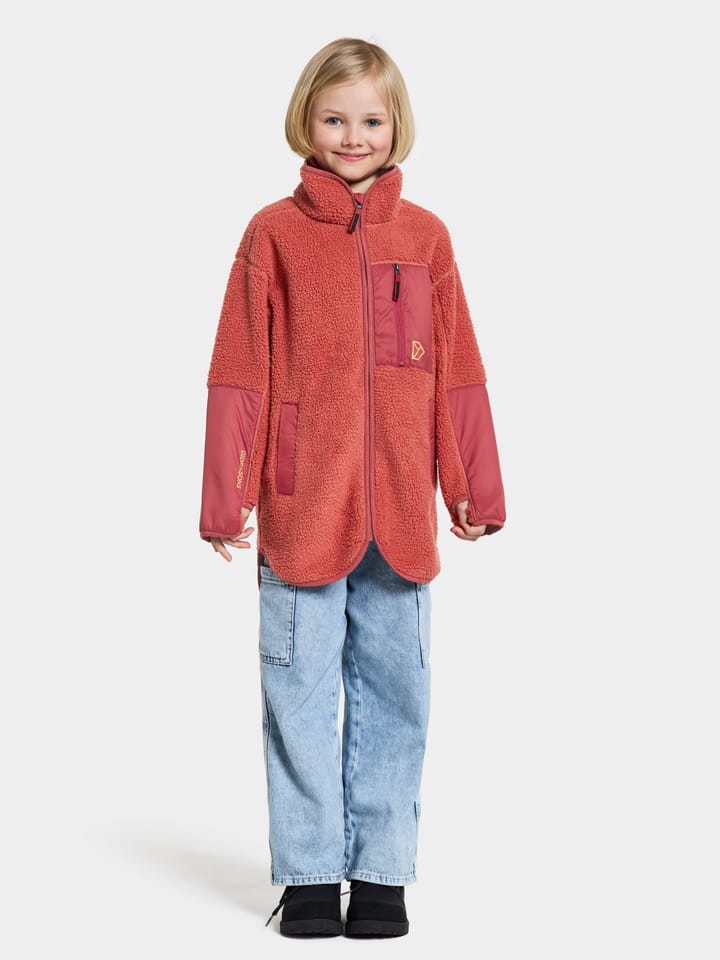 Didriksons Kids' Marmor Full Zip Long Mineral Red Didriksons