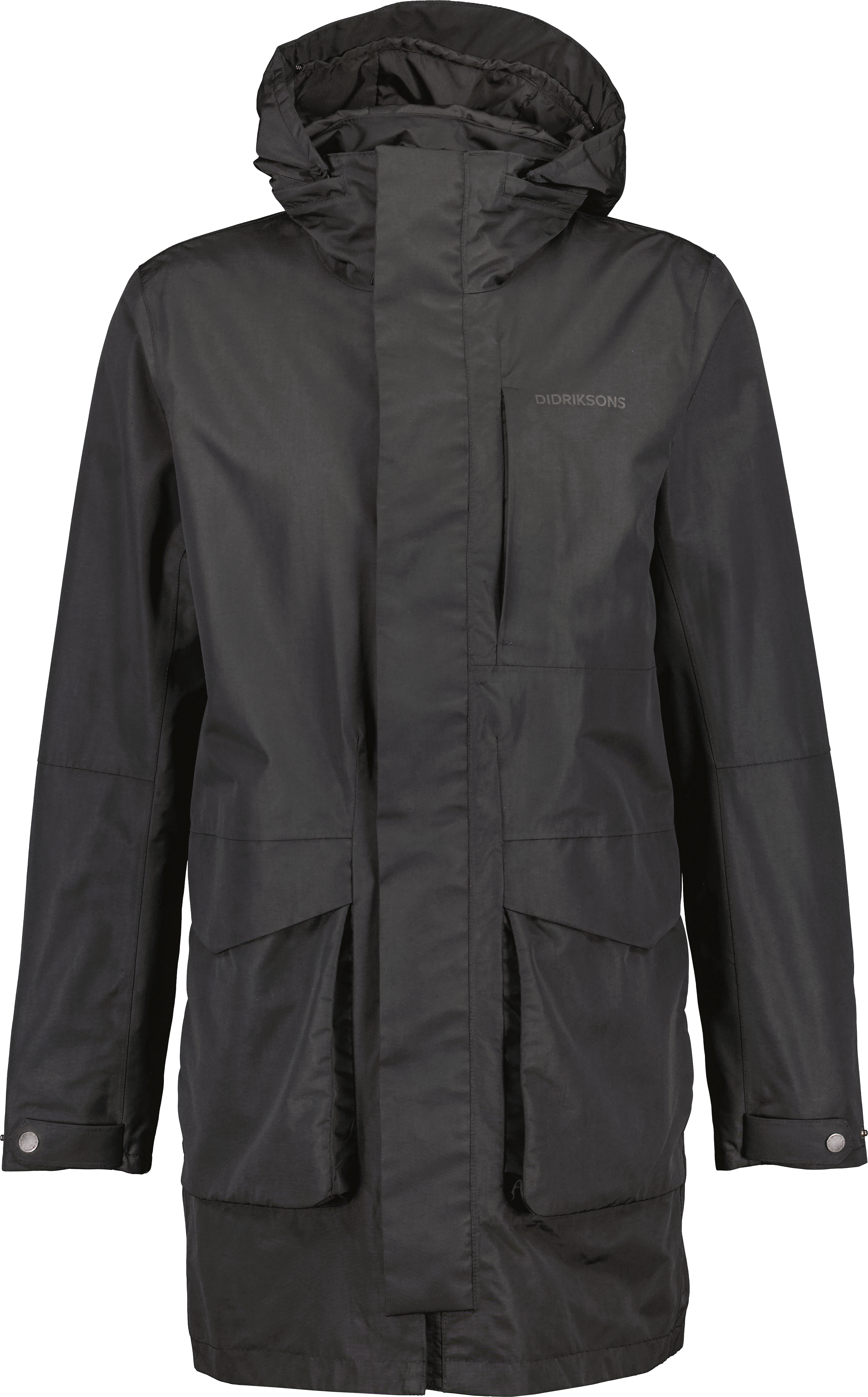 Didriksons Men's Andreas Parka Black Parkatakit vuorettomat S