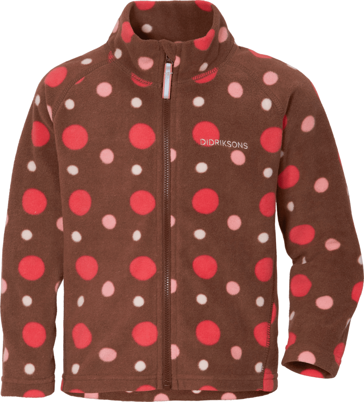 Kids' Monte Printed Full Zip 7 Small Dotted Brown Print Didriksons