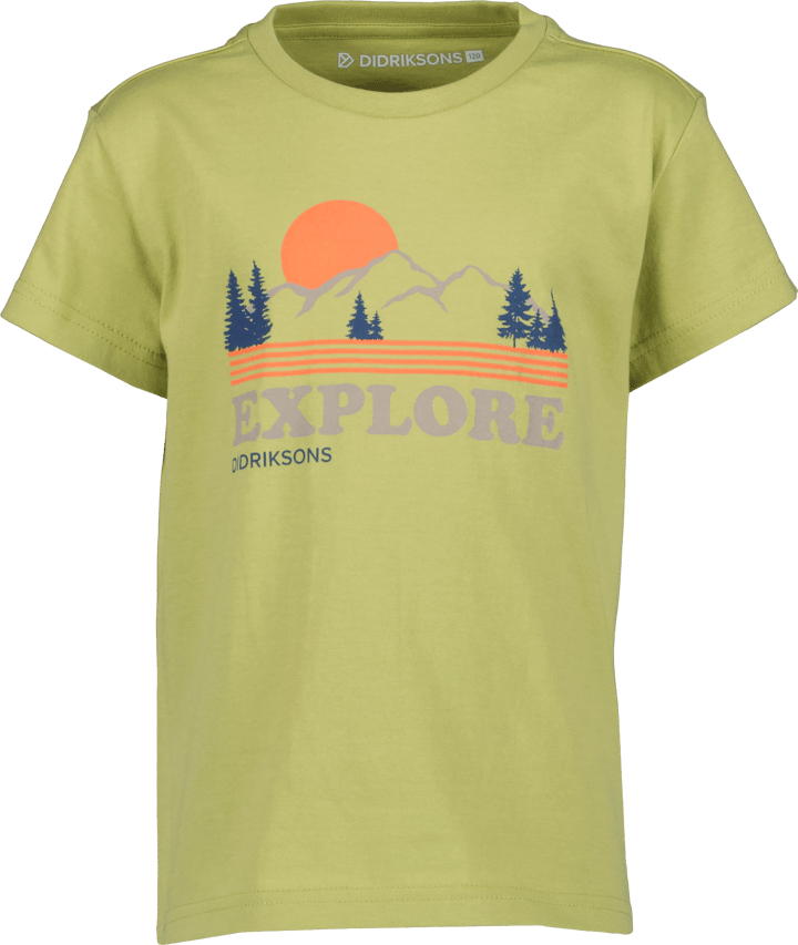 Kids' Mynta Logo T-shirt Explore Bigger Fern Green Didriksons