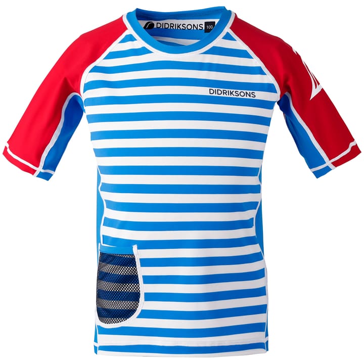 Kids' Surf SS UV Top Malibu Blue Simple Stripe Didriksons