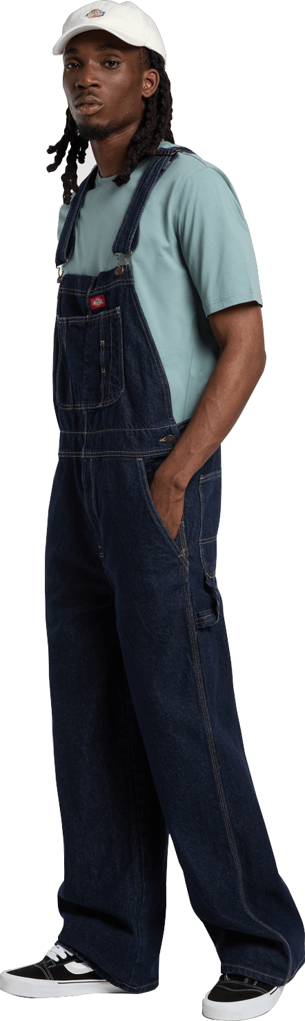 Dickies Men's Loose Denim Bib Rinsed Dickies