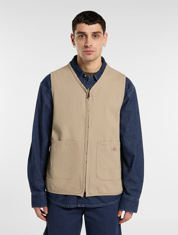 Dickies Men's Canvas Summer Vest Desert Sand Dickies