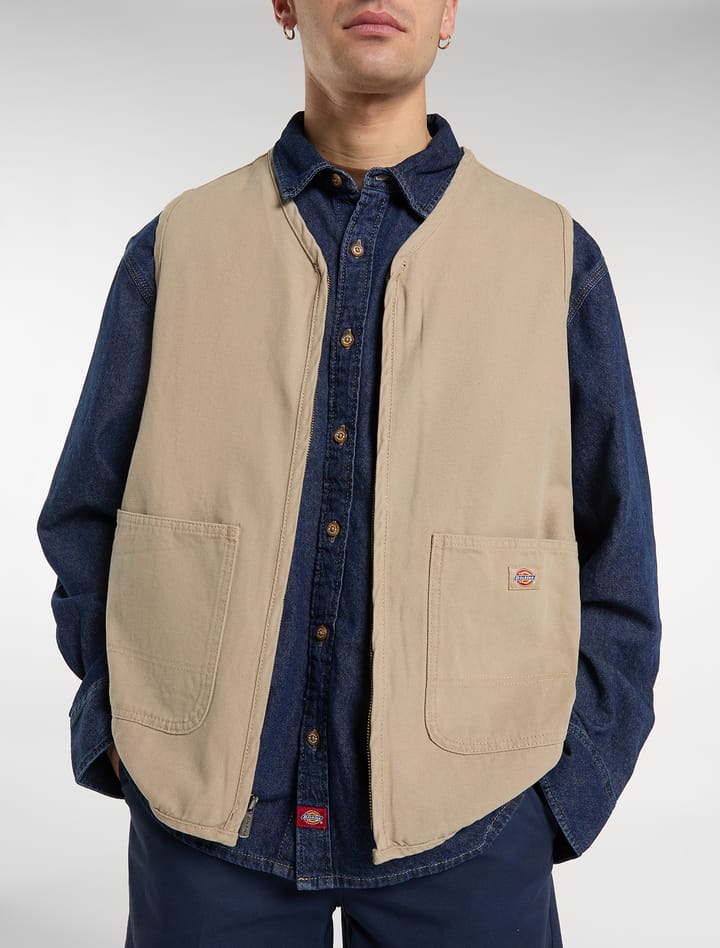Dickies Men's Canvas Summer Vest Desert Sand Dickies