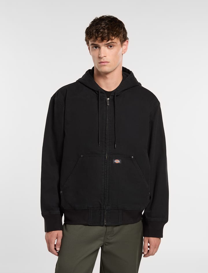Dickies Men's Unlined Canvas Hooded Bomber Black Dickies