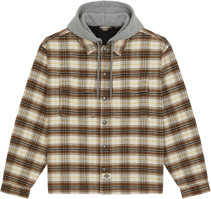 Dickies Men´s Eustis Hooded Flannel Shacket Egret Dickies