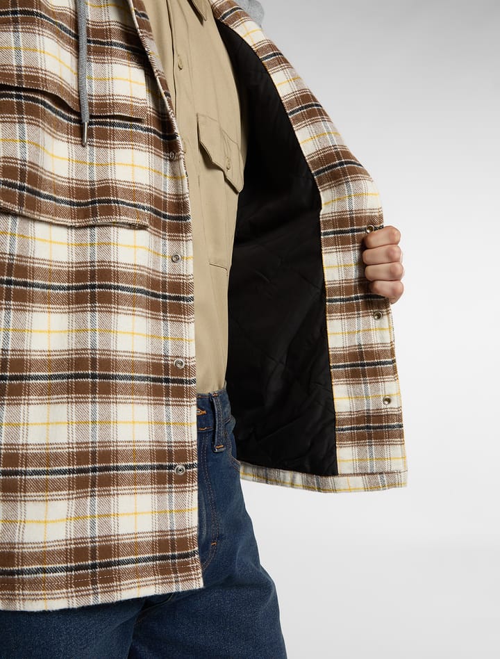Dickies Men´s Eustis Hooded Flannel Shacket Egret Dickies