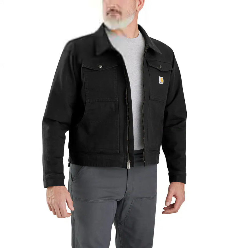 Carhartt Men's Rugged Flex Duck Relaxed Fit Jacket  Black Ufôrede jakker L
