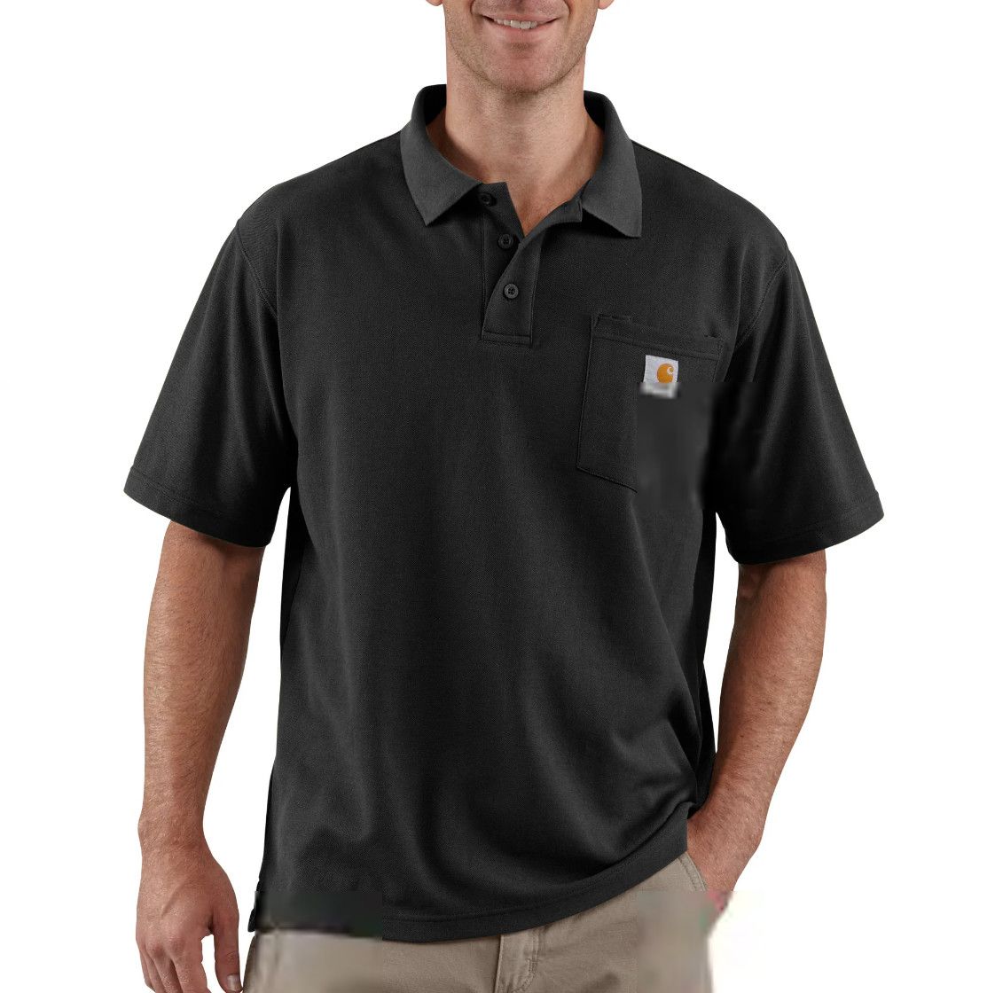 Carhartt Men's Loose Fit Midweight Short-Sleeve Pocket Polo  Black
