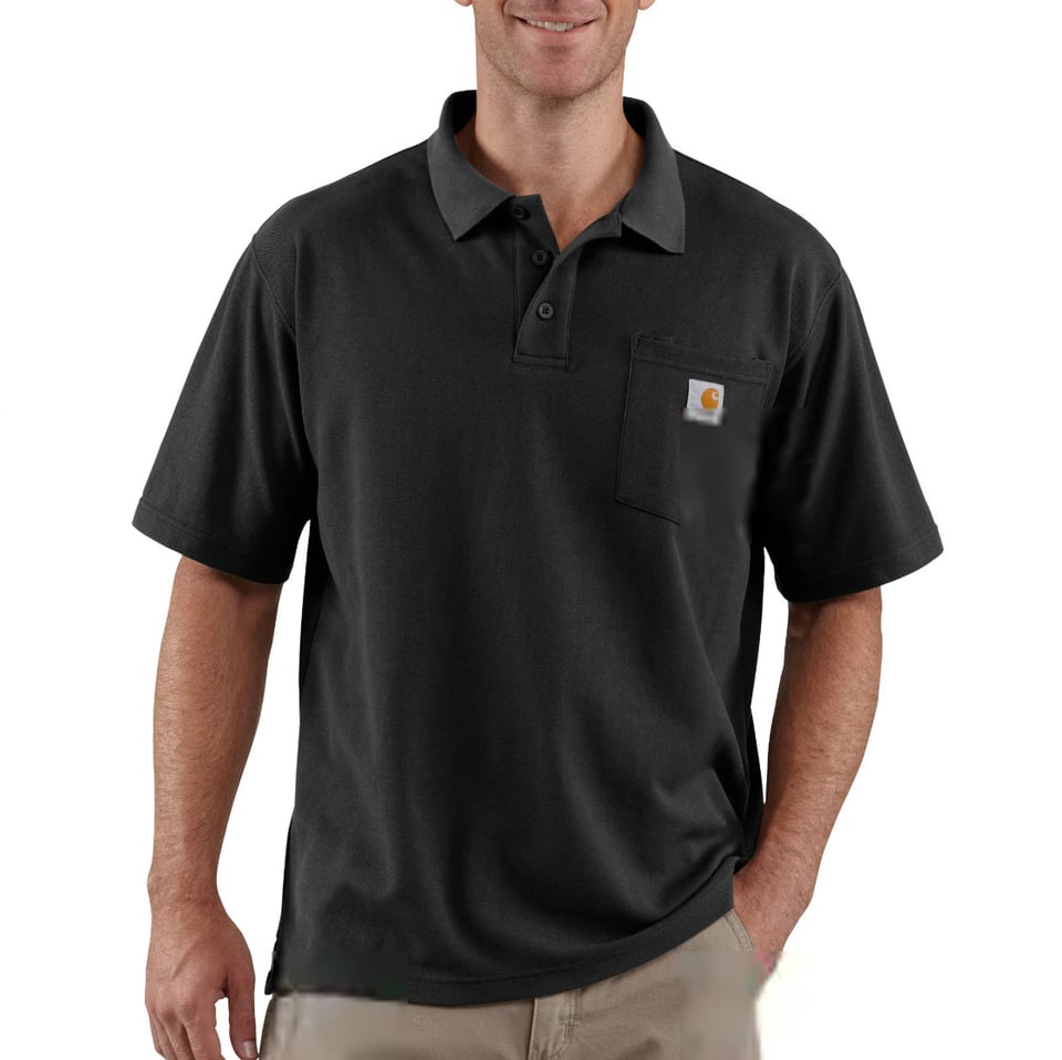 Men's Loose Fit Midweight Short-Sleeve Pocket Polo