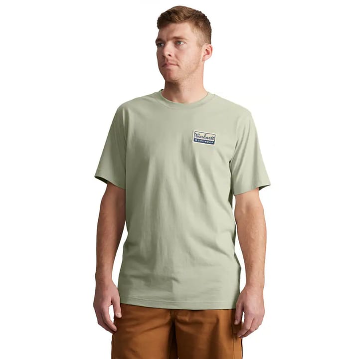 Carhartt Men's Relaxed Fit Lightweight Short-Sleeve Script Patch T-Shirt  Sage Carhartt
