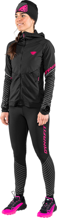 Dynafit Women's Reflective Tights black out/pink glo M-44/38, Black Out