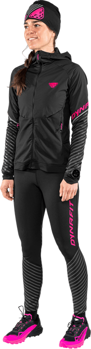 Women's Reflective Tights black out/pink glo Dynafit
