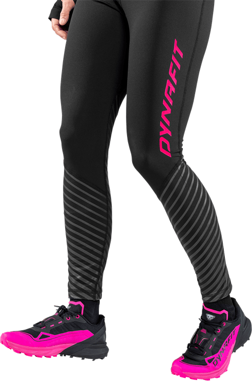 Women's Reflective Tights black out/pink glo Dynafit