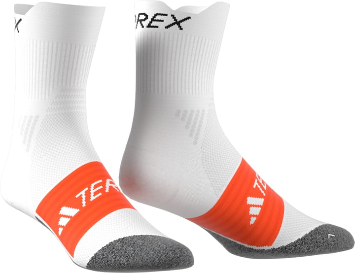 Adidas Men's Terrex HEAT.DRY Trail Running Agravic Socks White/Black/Impact Orange Adidas