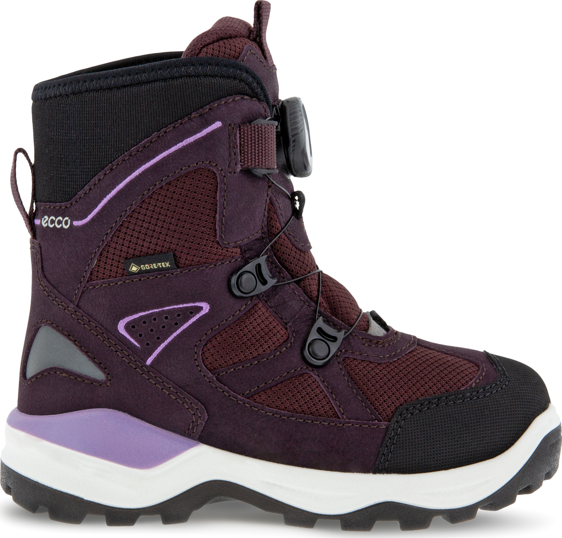 Kids’ Ecco Snow Mountain Boot Gore Tex Black/Fig/Fig