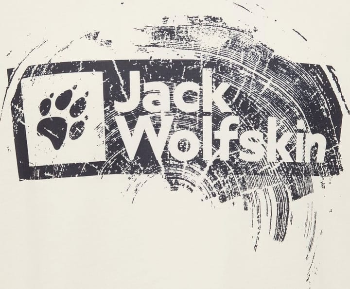 Jack Wolfskin Men's Brand Tee Wood Cotton White Jack Wolfskin