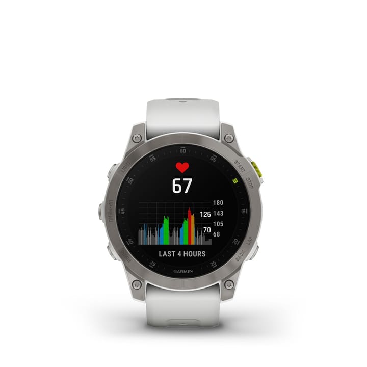 Garmin Epix 2 Sapphire, Carrera White/Silver Titanium Dlc W/White Band Garmin Garmin Epix 2 Sapphire, Carrera White/Silver Titanium Dlc W/White Band Garmin