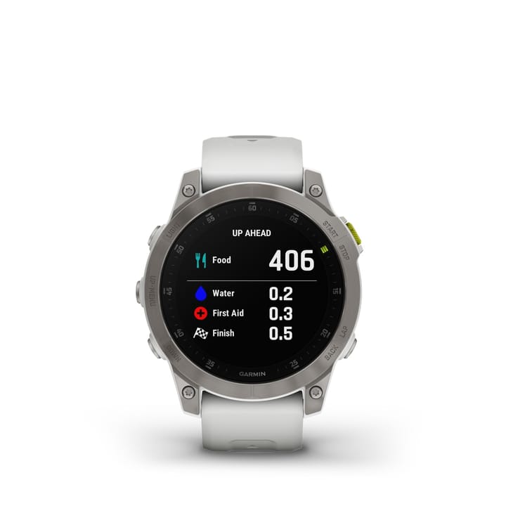 Garmin Epix 2 Sapphire, Carrera White/Silver Titanium Dlc W/White Band Garmin Garmin Epix 2 Sapphire, Carrera White/Silver Titanium Dlc W/White Band Garmin
