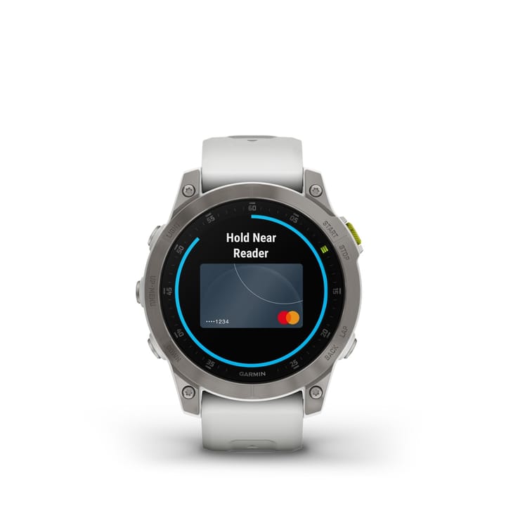 Garmin Epix 2 Sapphire, Carrera White/Silver Titanium Dlc W/White Band Garmin Garmin Epix 2 Sapphire, Carrera White/Silver Titanium Dlc W/White Band Garmin