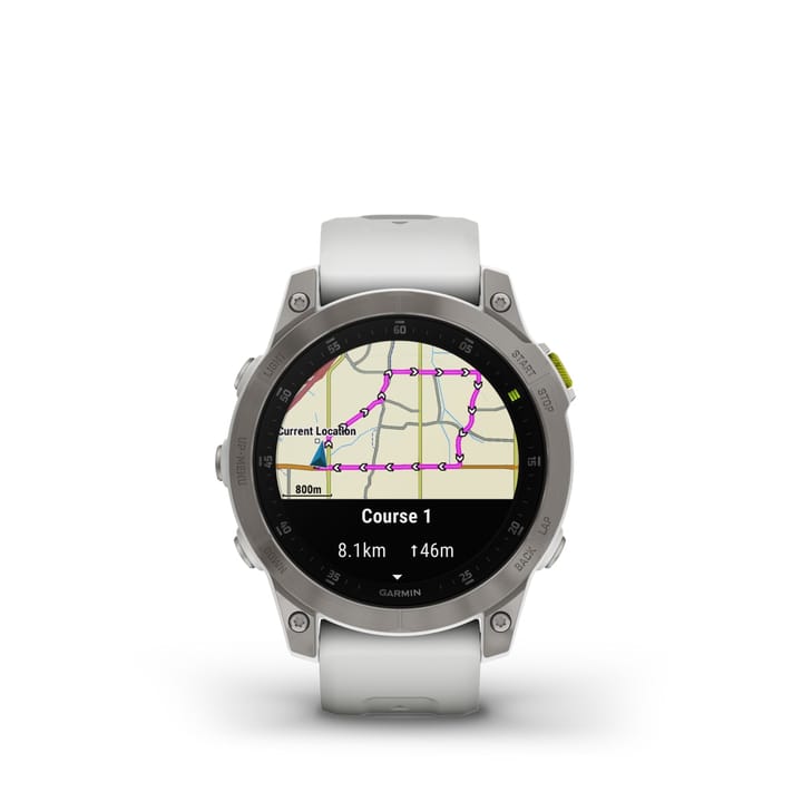 Garmin Epix 2 Sapphire, Carrera White/Silver Titanium Dlc W/White Band Garmin Garmin Epix 2 Sapphire, Carrera White/Silver Titanium Dlc W/White Band Garmin