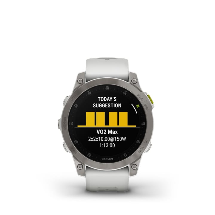 Garmin Epix 2 Sapphire, Carrera White/Silver Titanium Dlc W/White Band Garmin Garmin Epix 2 Sapphire, Carrera White/Silver Titanium Dlc W/White Band Garmin