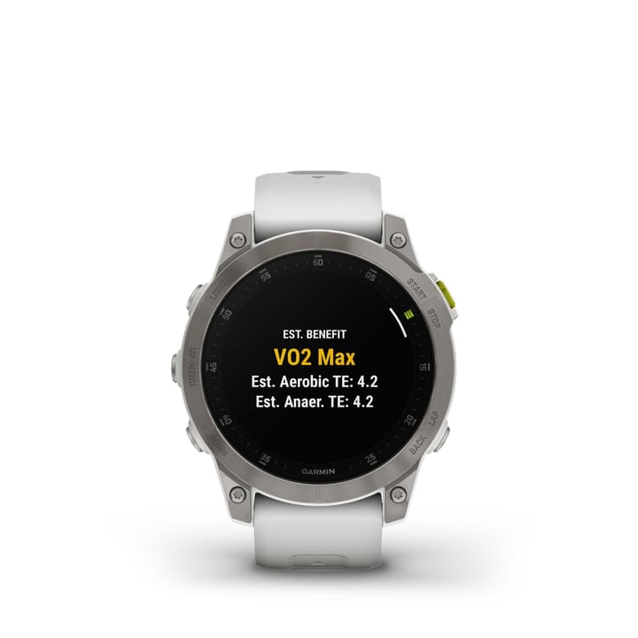 Garmin Epix 2 Sapphire, Carrera White/Silver Titanium Dlc W/White Band Garmin Garmin Epix 2 Sapphire, Carrera White/Silver Titanium Dlc W/White Band Garmin