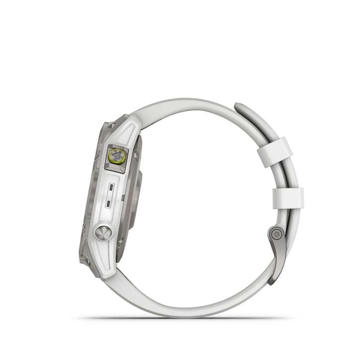 Garmin Epix 2 Sapphire, Carrera White/Silver Titanium Dlc W/White Band Garmin Garmin Epix 2 Sapphire, Carrera White/Silver Titanium Dlc W/White Band Garmin