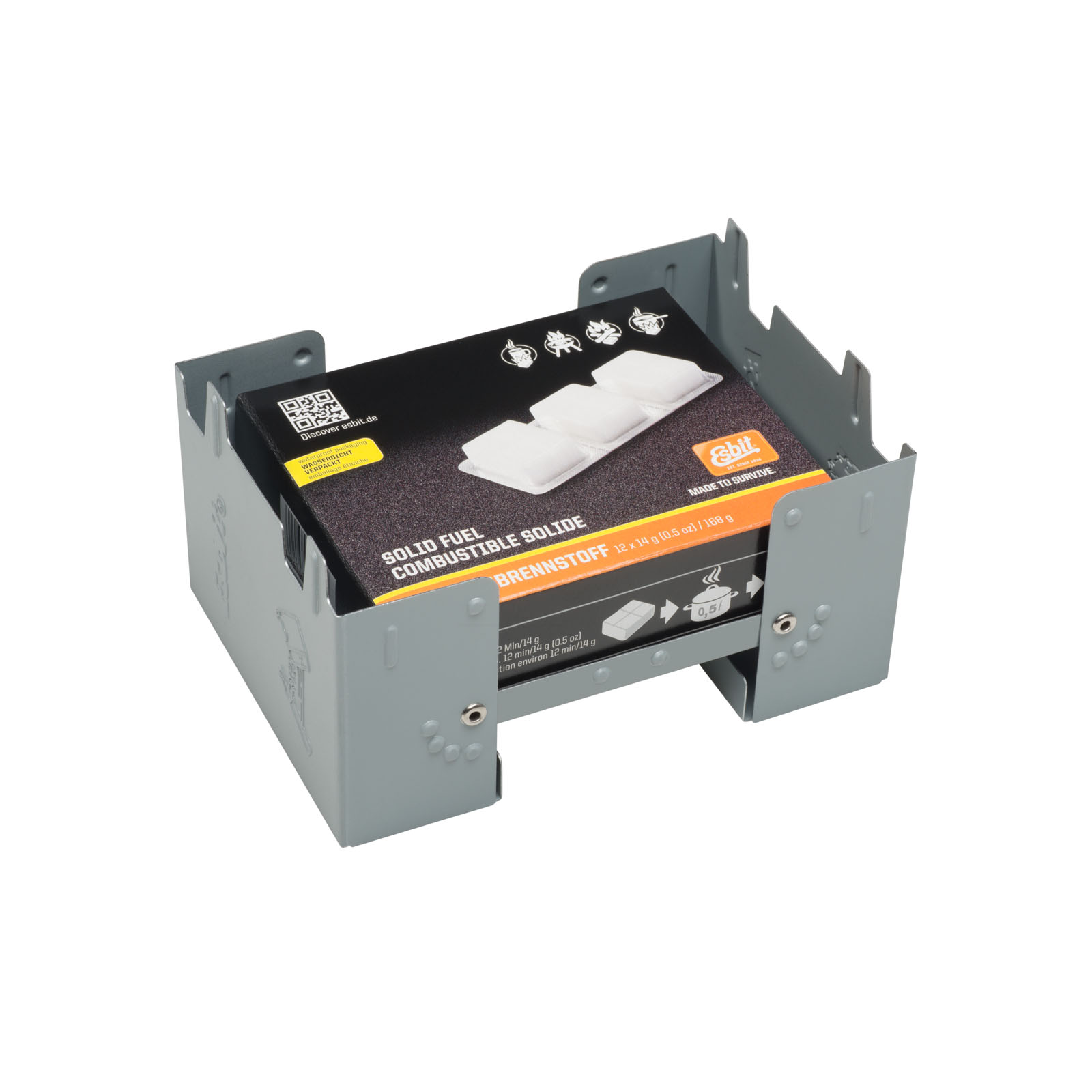 Esbit Pocket Stove Large Incl. 12x14g Metal Friluftskjøkken OneSize