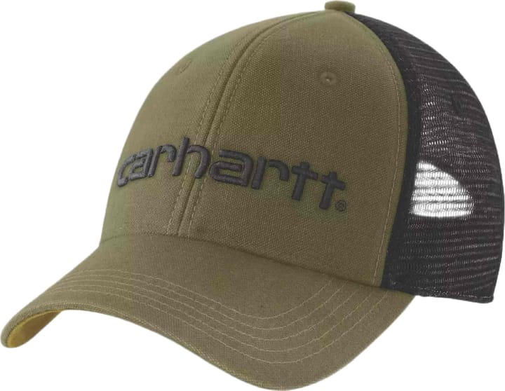Carhartt Canvas Mesh-Back Logo Graphic Cap Dark Bronzed Green Carhartt