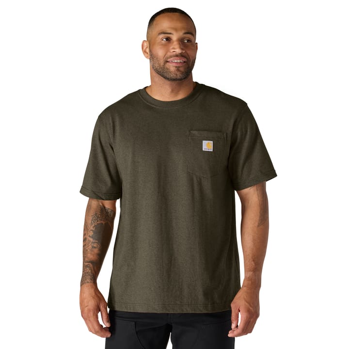Carhartt Men's K87 Pocket Short Sleeve T-Shirt Burnished Logs Heather Carhartt