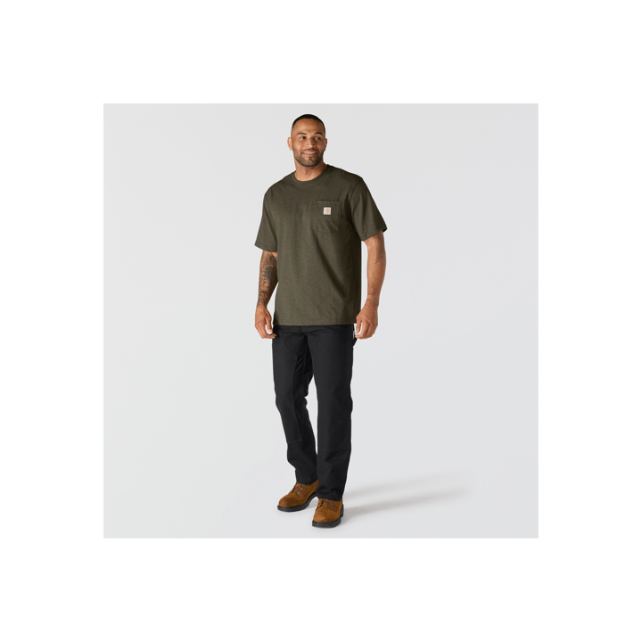 Carhartt Men's K87 Pocket Short Sleeve T-Shirt Burnished Logs Heather Carhartt