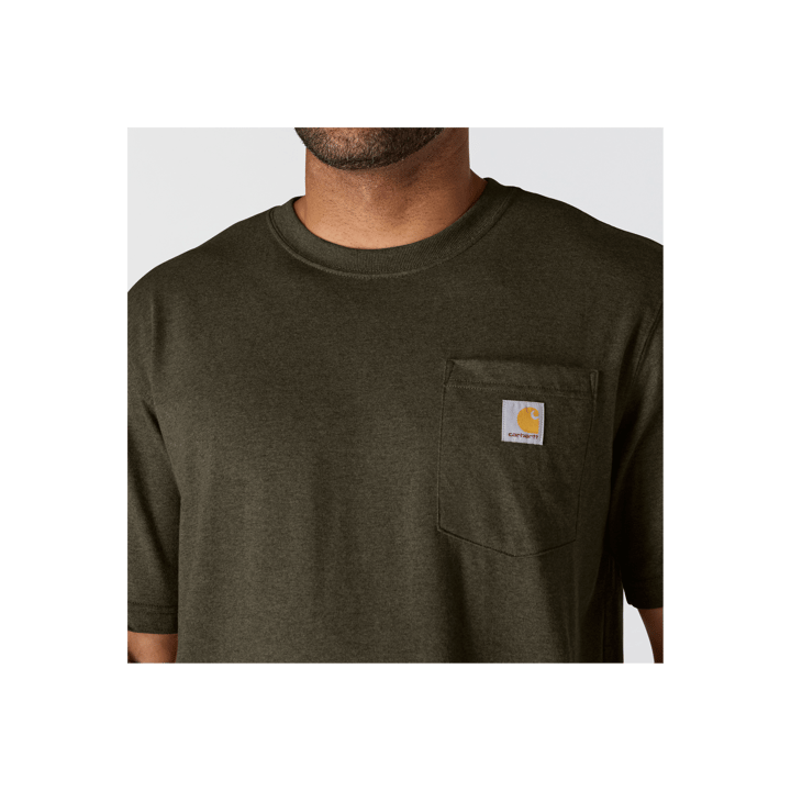 Carhartt Men's K87 Pocket Short Sleeve T-Shirt Burnished Logs Heather Carhartt