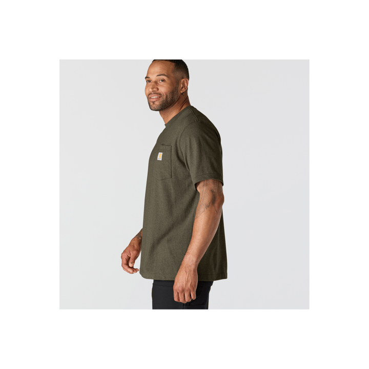 Carhartt Men's K87 Pocket Short Sleeve T-Shirt Burnished Logs Heather Carhartt