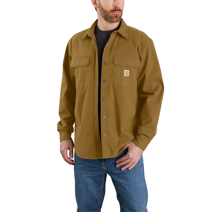 Carhartt Men's Canvas Fleece-Lined Shirt Jacket Oak Brown Carhartt