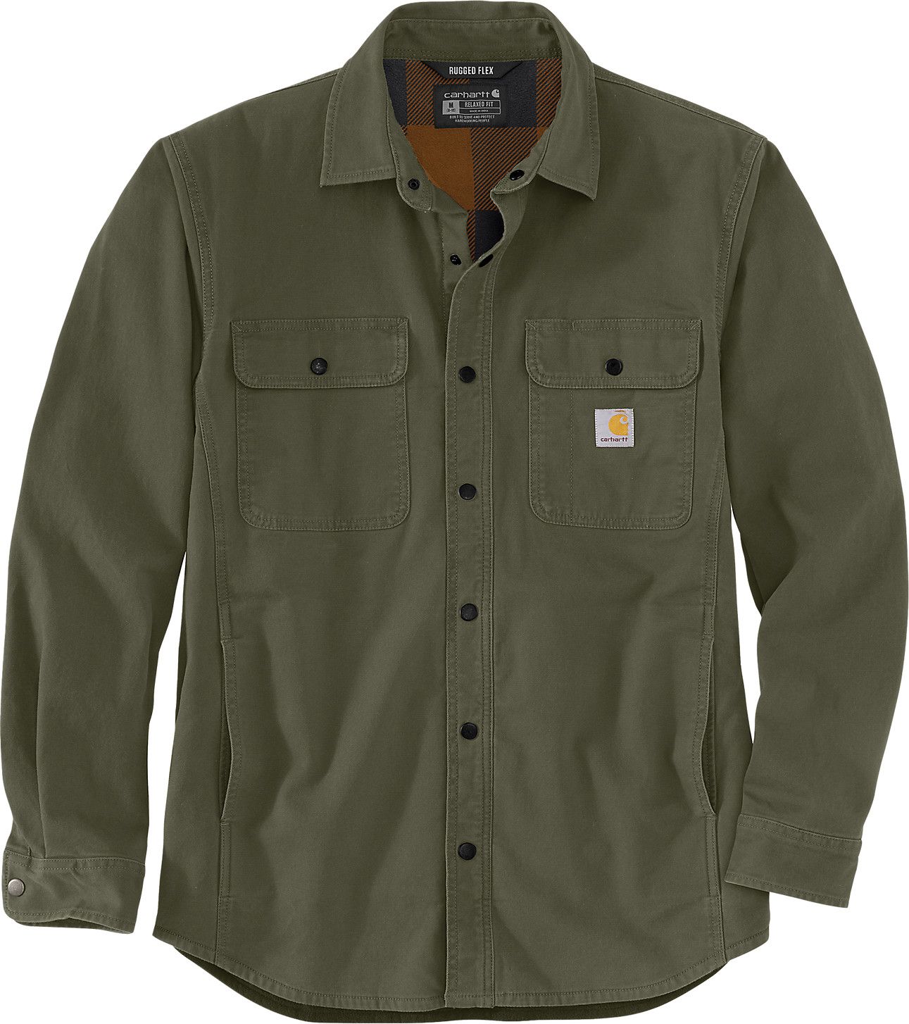 Carhartt Men's Canvas Fleece-Lined Shirt Jacket Basil
