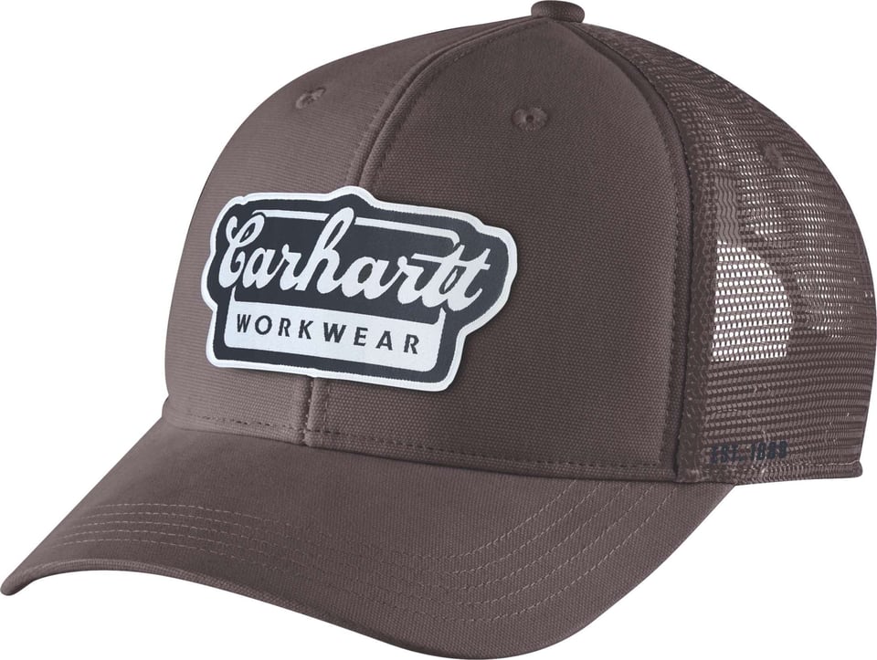 Men's Twill Mesh-Back Script Patch Cap