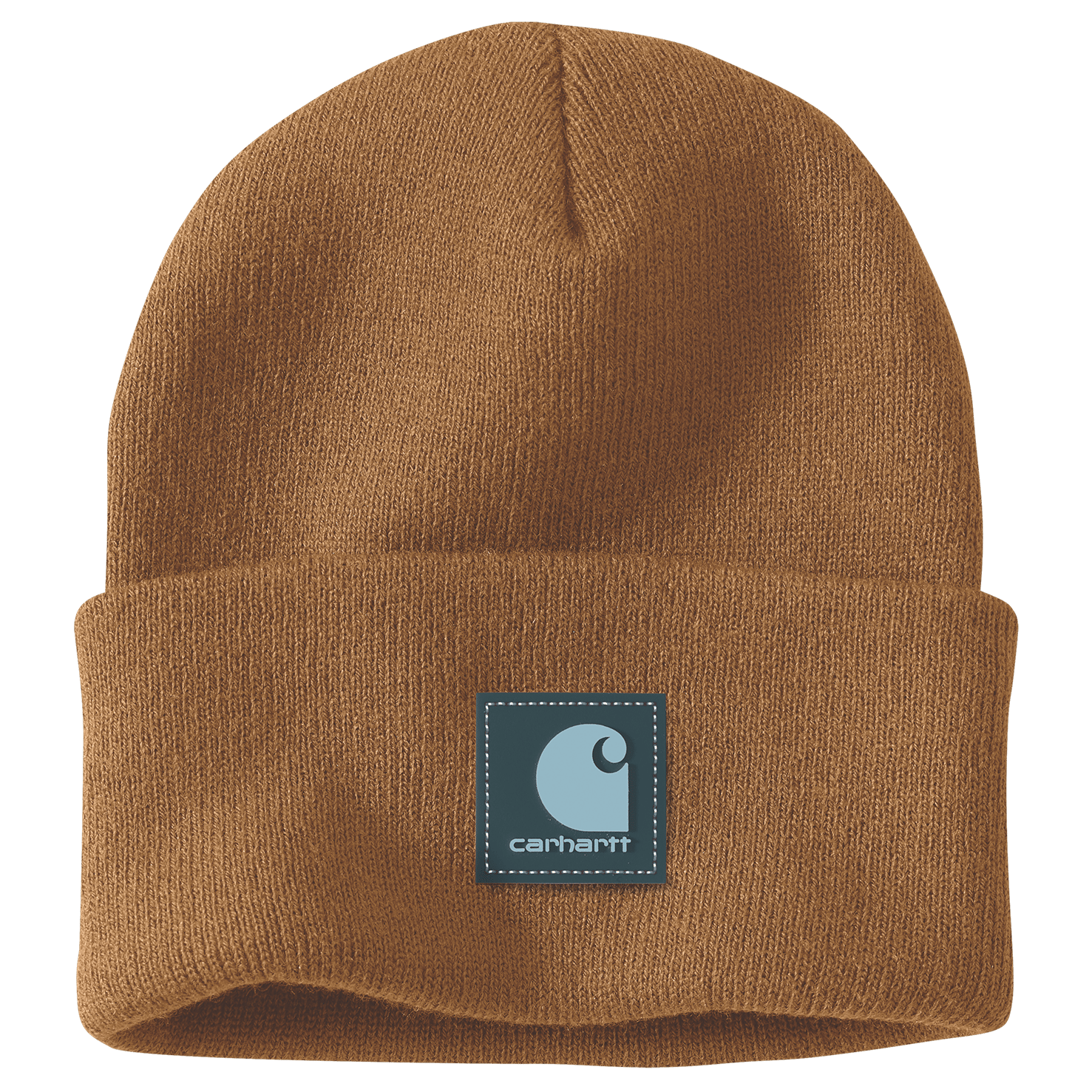 Carhartt Rubber Patch Watch Cap Beanie Carhartt Brown/Dark Harbor Teal