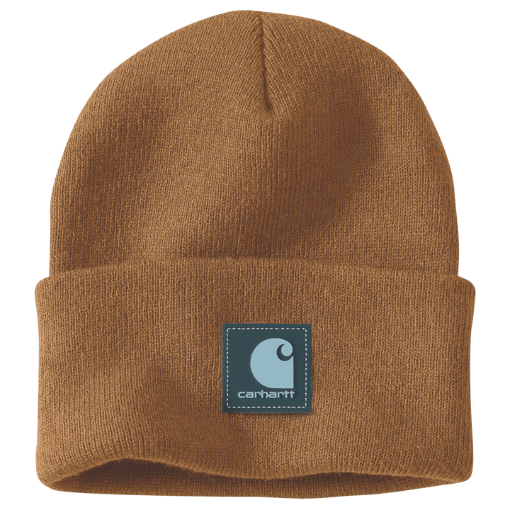 Carhartt Rubber Patch Watch Cap Beanie Carhartt Brown/Dark Harbor Teal Carhartt