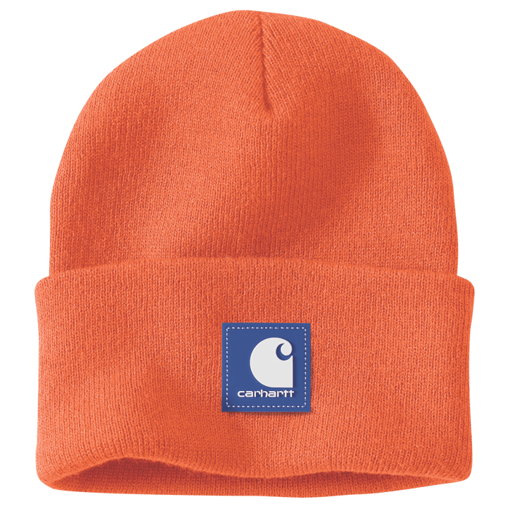 Carhartt Rubber Patch Watch Cap Beanie Brite Orange Carhartt