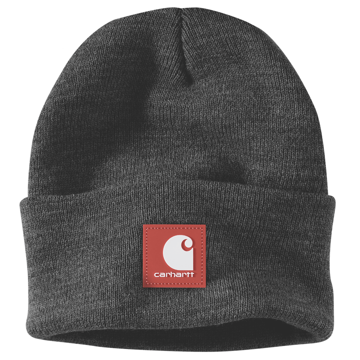 Carhartt Rubber Patch Watch Cap Beanie Coal Heather Carhartt