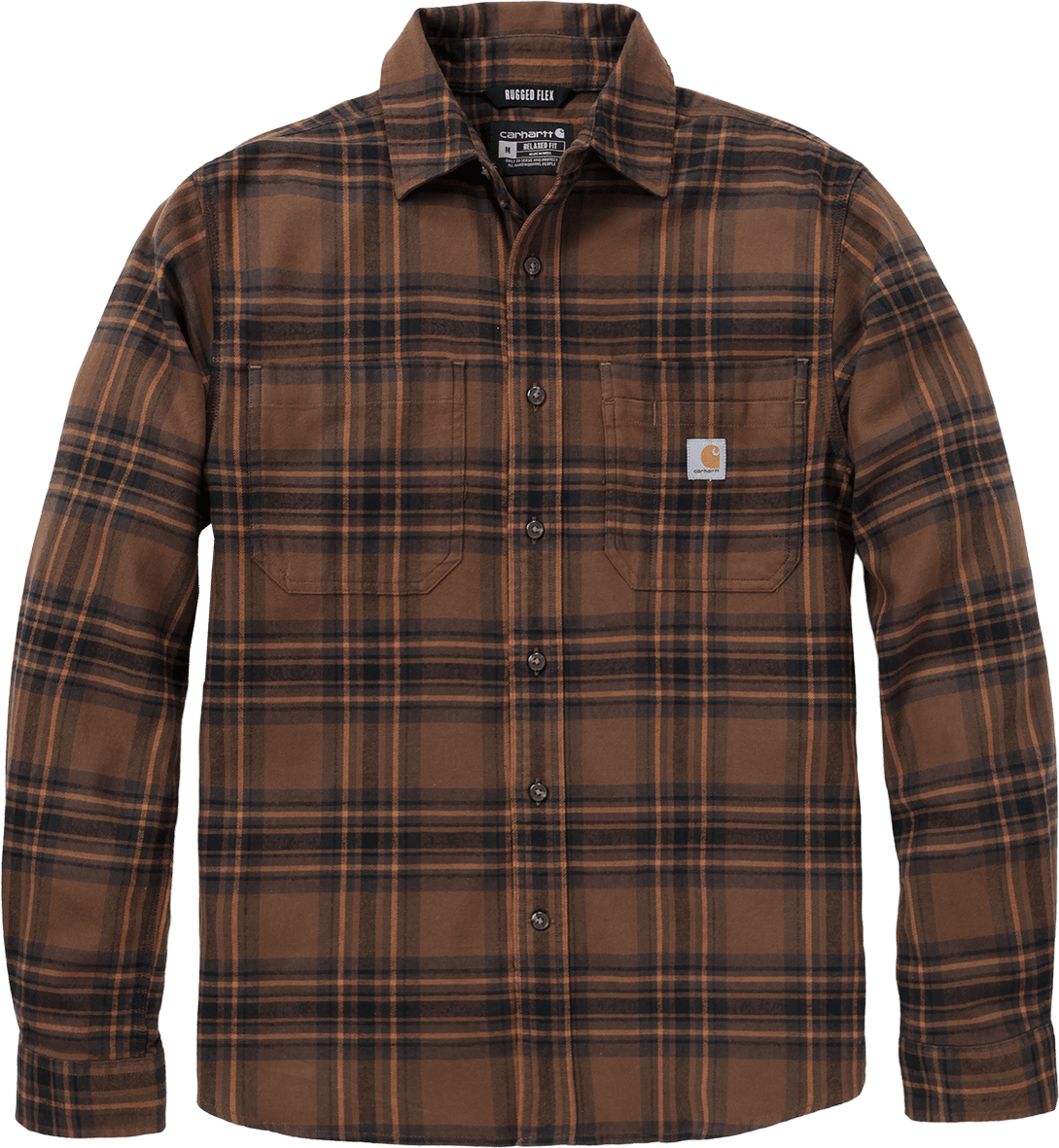 Carhartt Men's Hamilton Relaxed Ls Plaid Shirt Red Duck
