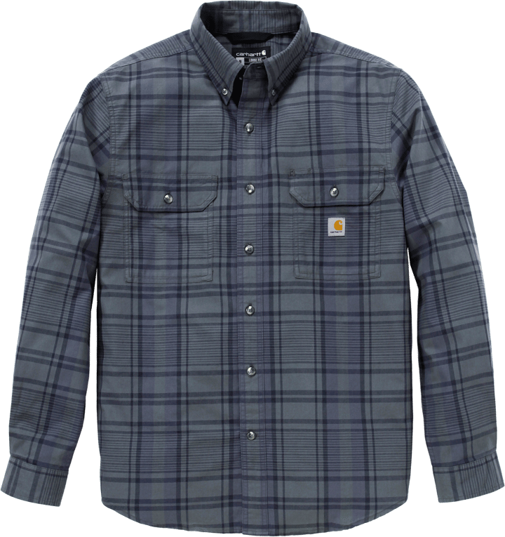 Carhartt Men's Fort Loose Ls Plaid Shirt Navy/Deep Smoke Blue Carhartt