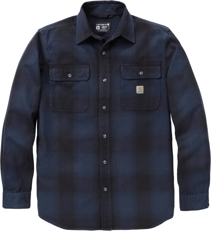 Carhartt Men's Hubbard Loose Ls Plaid Shirt Deep Smoke Blue Carhartt