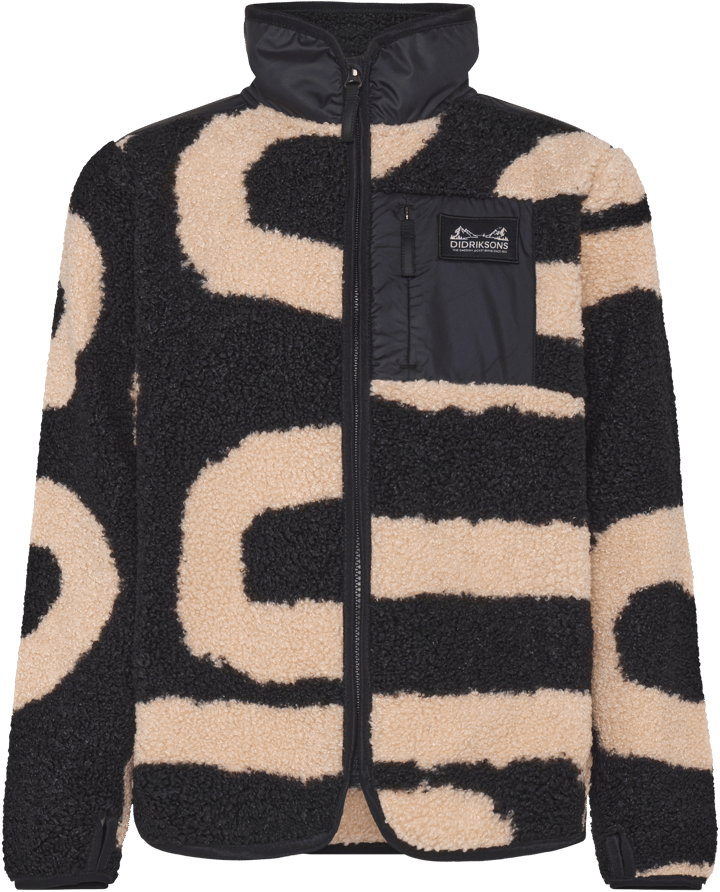 Didriksons Kids' Exa Printed Full Zip 2 Path L Black Didriksons