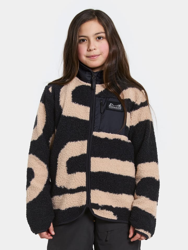 Didriksons Kids' Exa Printed Full Zip 2 Path L Black Didriksons