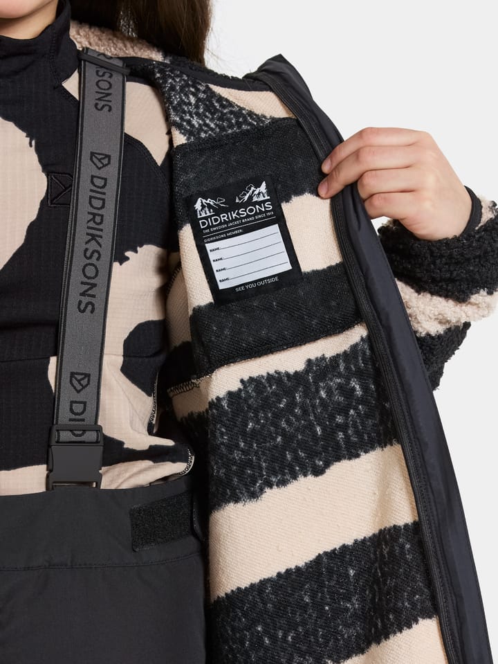 Didriksons Kids' Exa Printed Full Zip 2 Path L Black Didriksons
