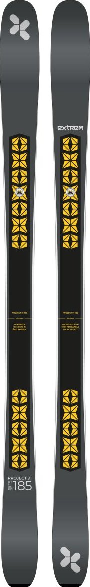 Extrem Skis Project 91 Black/Yellow Alpinskidor 185