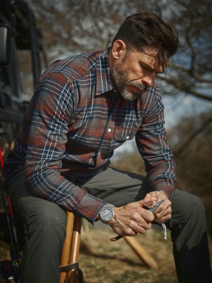 Chevalier Men's Falcon Flannel Shirt Rust Checked Chevalier