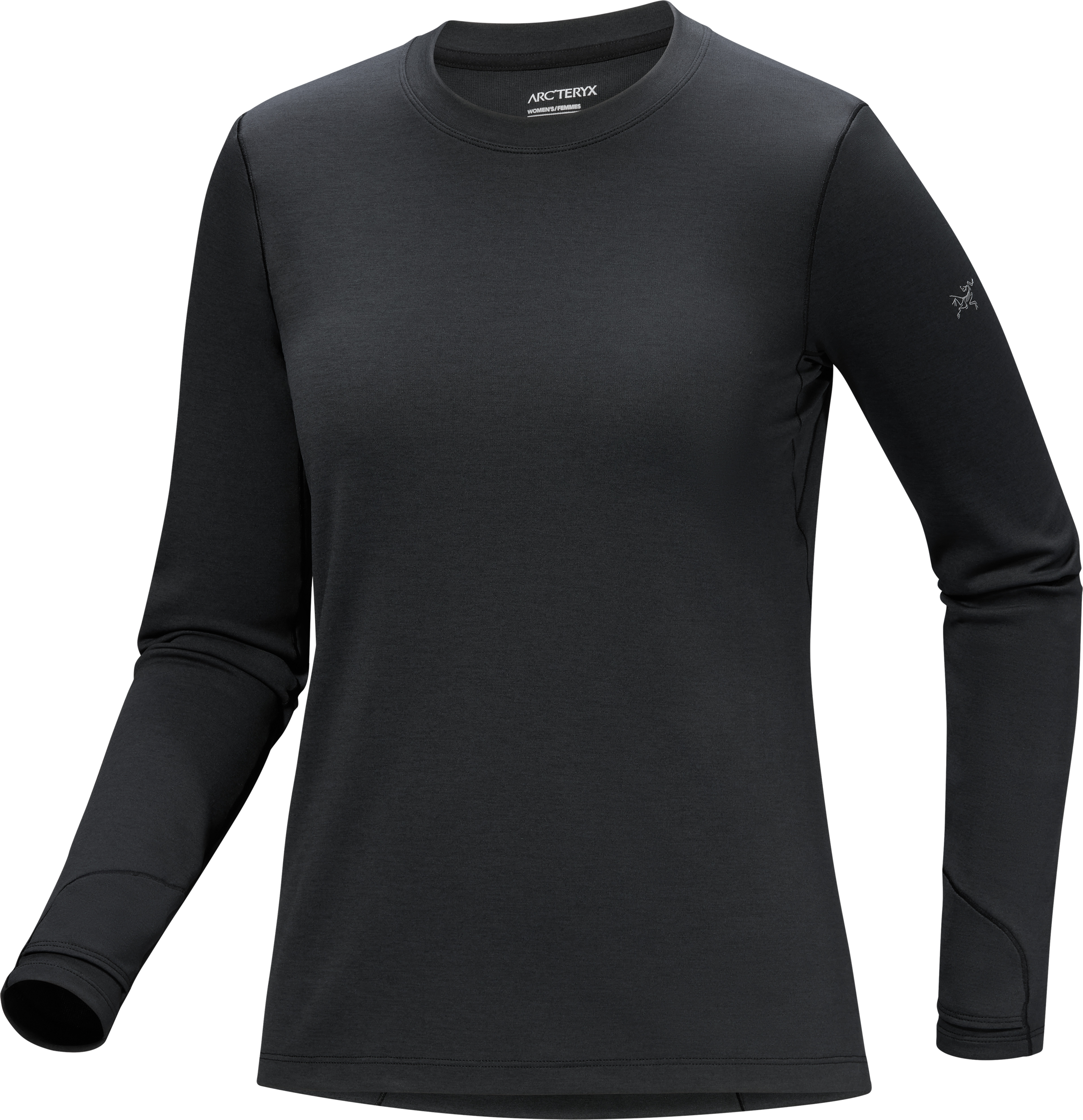 Arc'teryx Women's Taema Thermal Crew Longsleeve Black Heather Undertøy overdel L